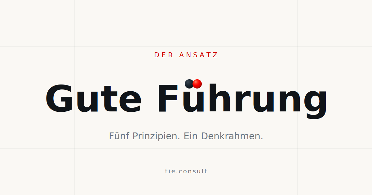 Gute Führung — fünf Prinzipien, ein Denkrahmen: die zwei Punkte über dem ü als Go-Steine.